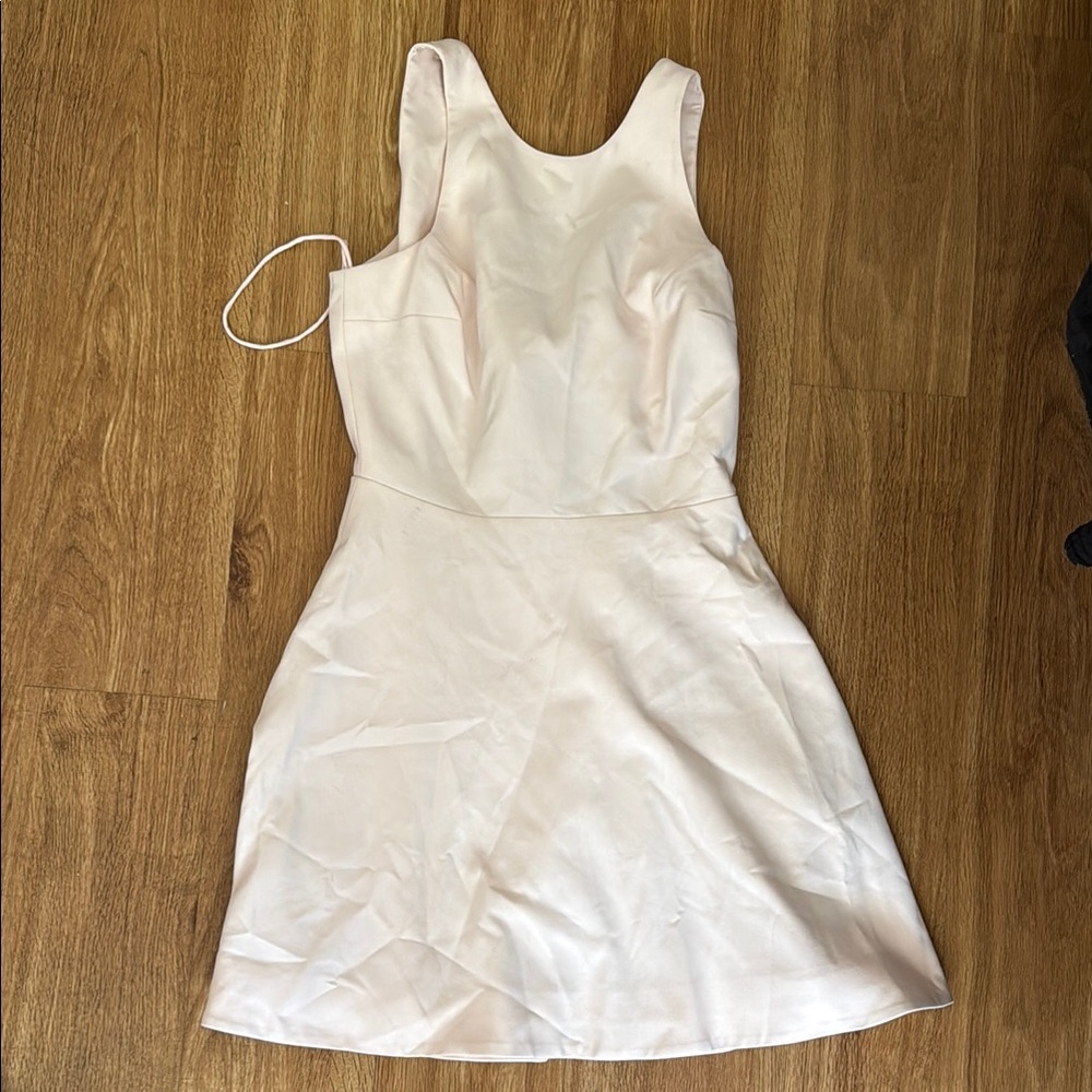 White Sheath Mini Dress with Scoop Neck